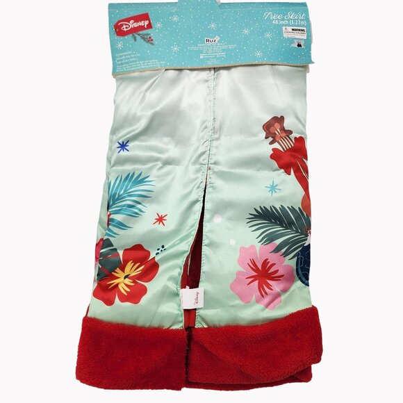 Disney 48-Inch Lilo & Stitch Christmas Tree Skirt Red Trim New - Picture 3 of 6